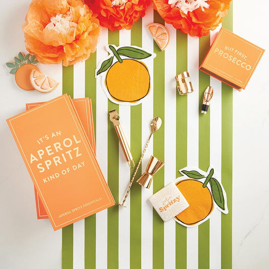 SB - Sippin Pretty Green Stripes Paper Table Runner 18"x25'