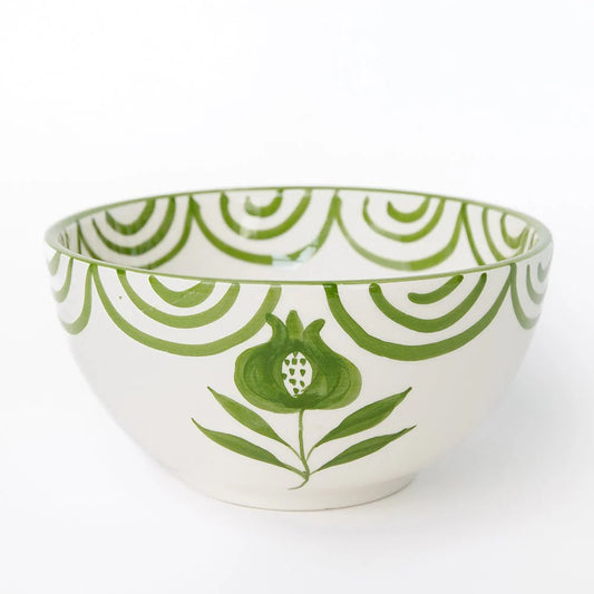 Pomegranate-Crest Green Cereal Bowl
