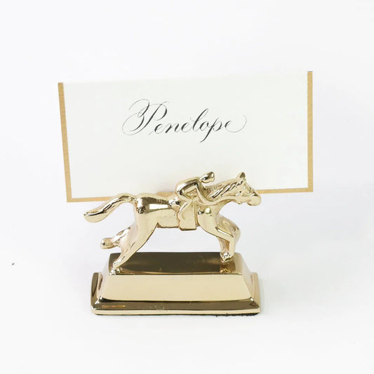Pomegranate - Gold Jockey Place Card Holder