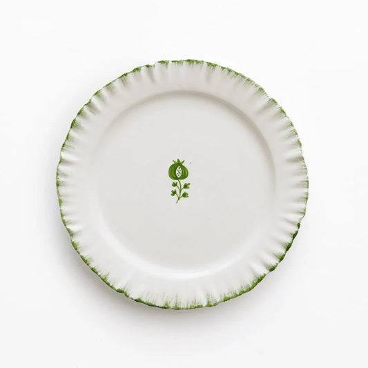 Pomegranate Ruffled Green Salad Plate