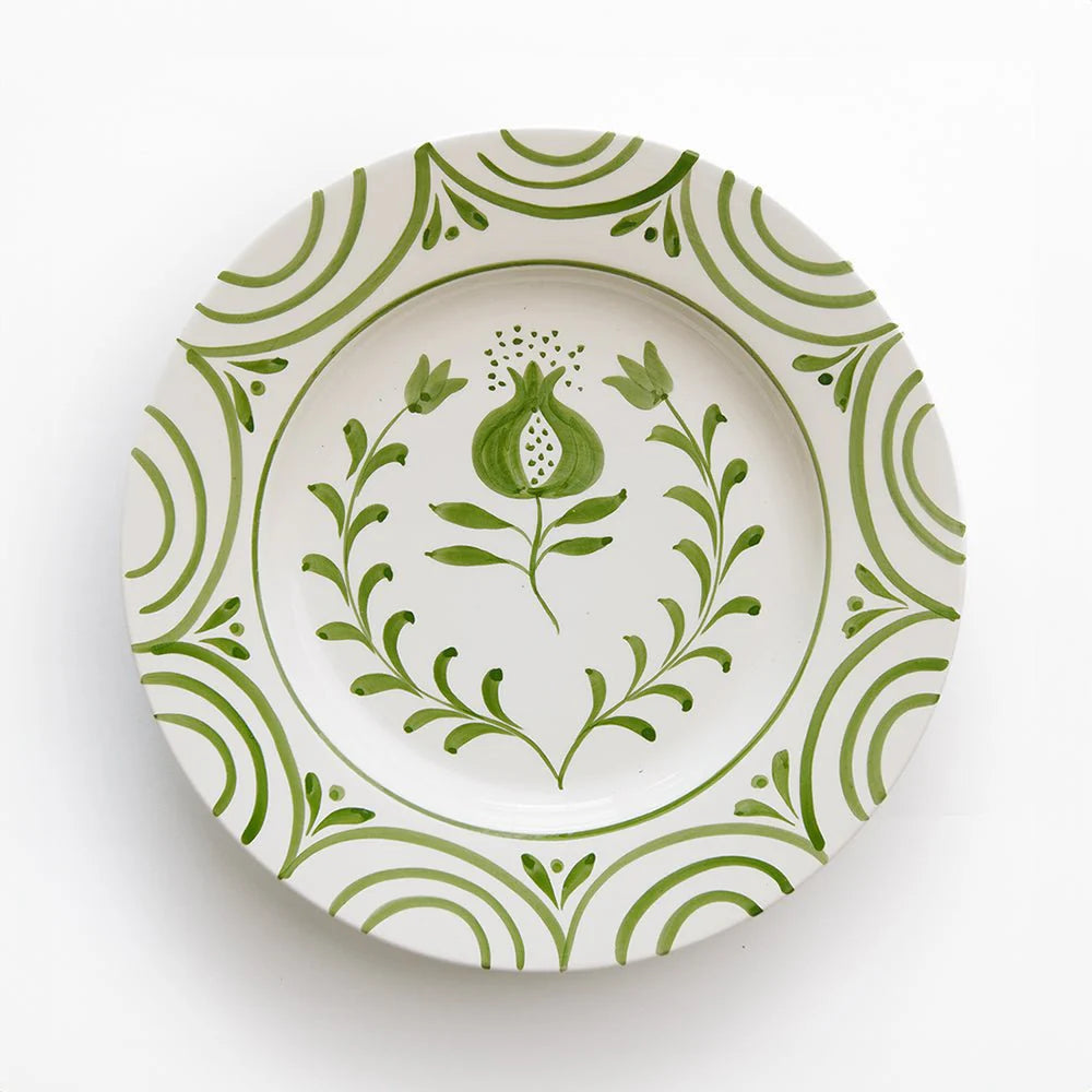 Pomegranate Crest Green Dinner Plate