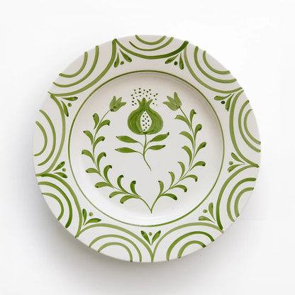 Pomegranate Crest Green Dinner Plate