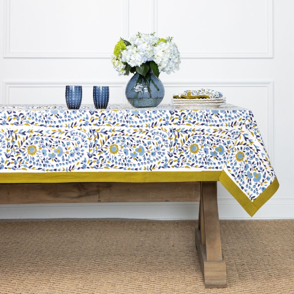 Pomegranate-Starflower blue and ochre