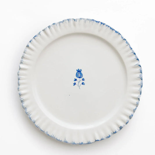 Pomegranate-Ruffled Dinner Plate Cobalt Blue