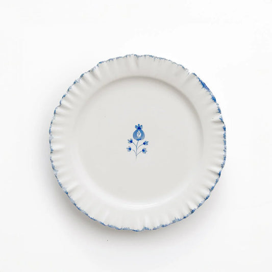 Pomegranate-Ruffled Salad Plate Cobalt Blue
