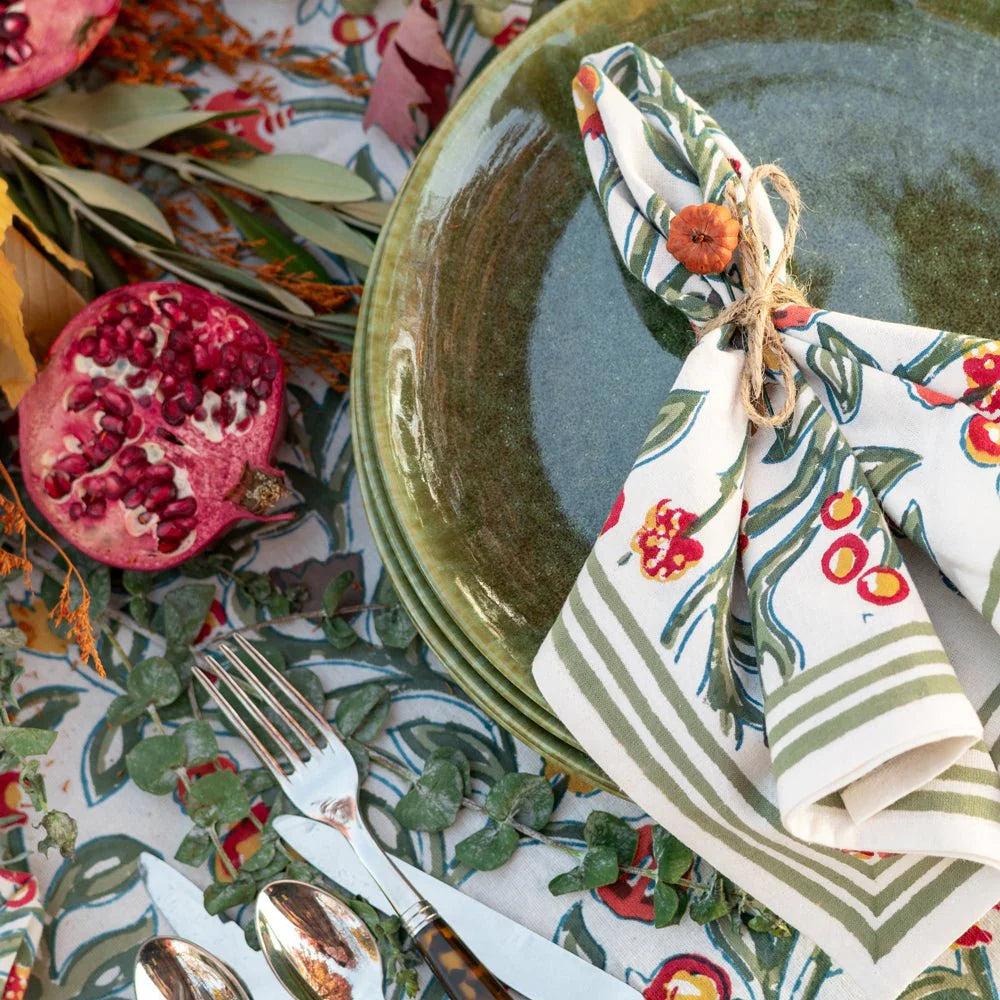 Pomegranate-Holiday napkins set 4