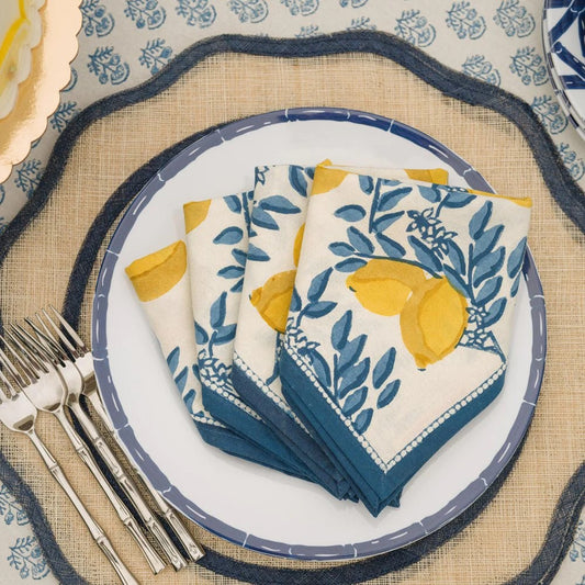 Pomegranate-Lemon Vine Napkin set of 4