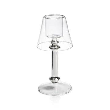 Zodax-Isola Glass Tealight Lamp - Clear and Silver