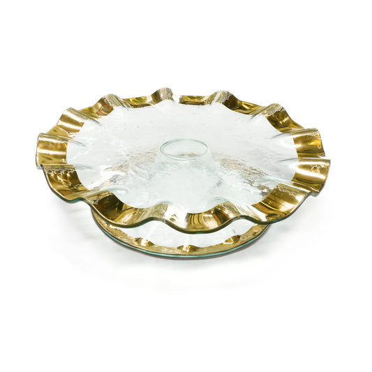 Annieglass-14 1/4  Ruffle Cake Stand  G128