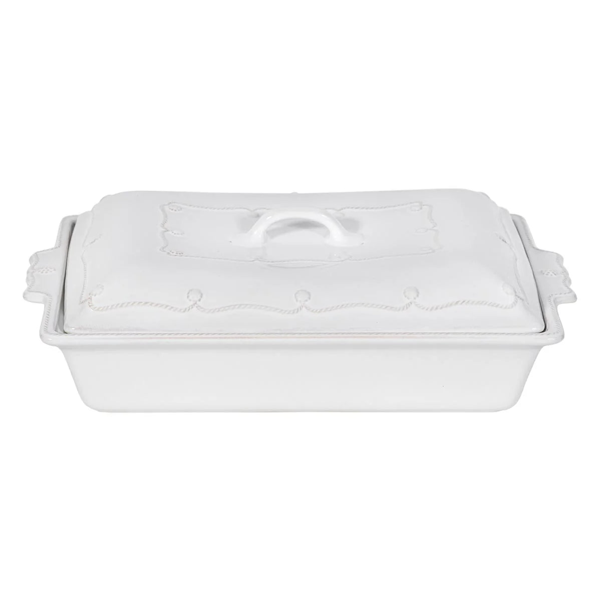 Juliska- Berry & Thread  13" Rectangular Baker with Lid - Whitewash