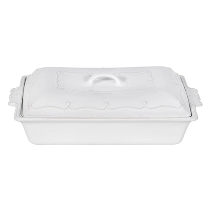 Juliska- Berry & Thread  13" Rectangular Baker with Lid - Whitewash