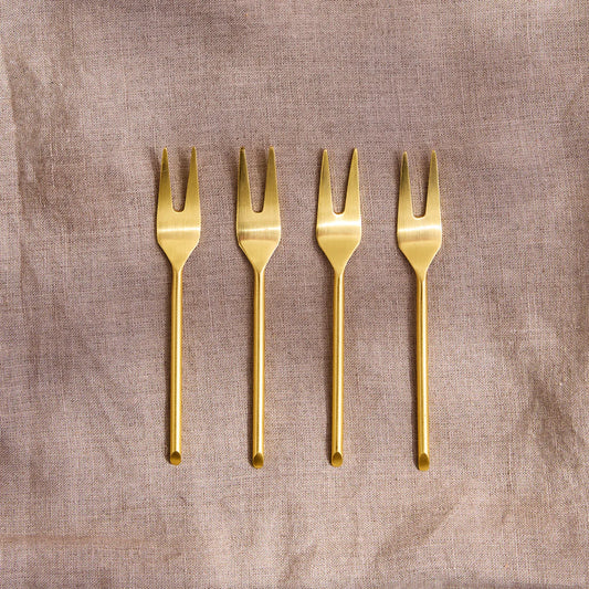 Be Home - Thin Gold Small Forks, Set of 4