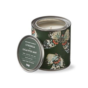 Tag-Citronella + Eucalyptus Mint Tin soy wax candle.