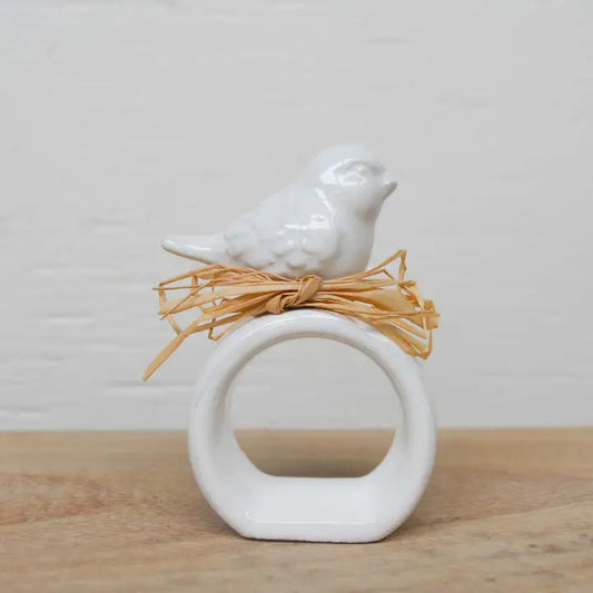 The Royal Standard-Bird Napkin Ring White 2"