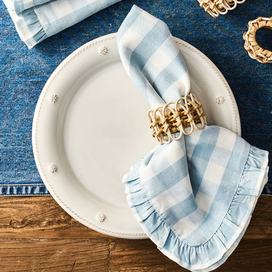 Juliska- Gingham Napkin Set/4 Ocean