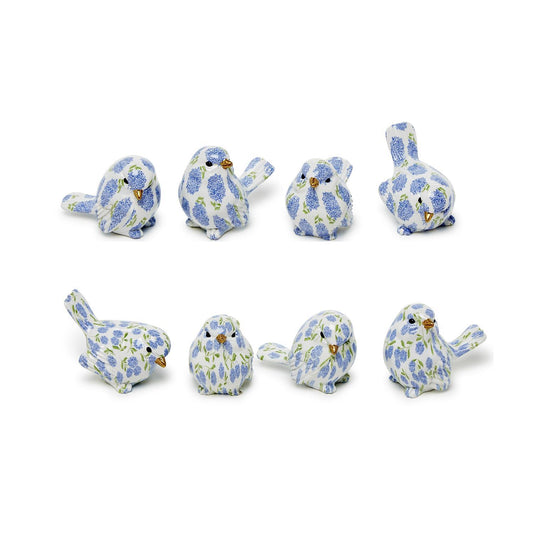 Two's Company-Blue hydrangea decorative bird