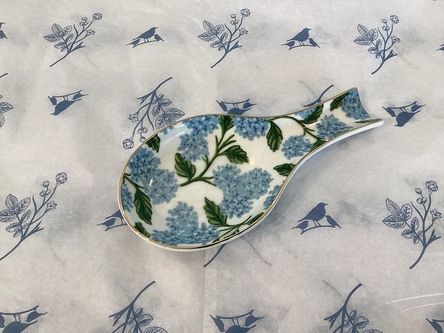 Rifle Paper Co.-Hydrangea Porcelain Spoon Rest