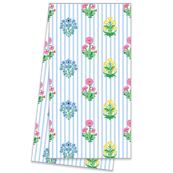 WH Hostess-Tea Towel floral stripe