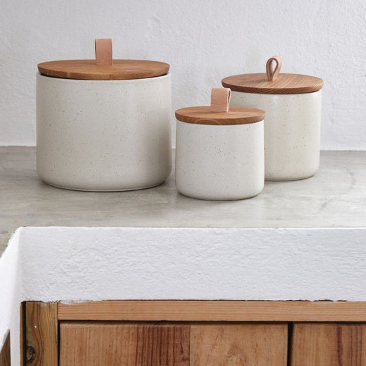 Casafina-Pacifica 8" canister with wood top