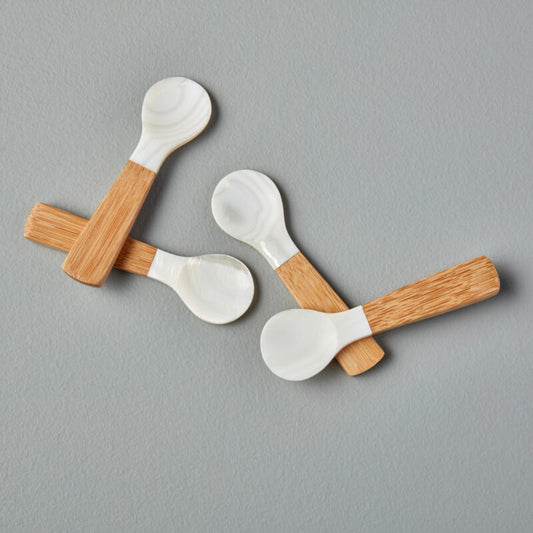 Be home-Seashell & Bamboo Spoons, Small, Set of 4