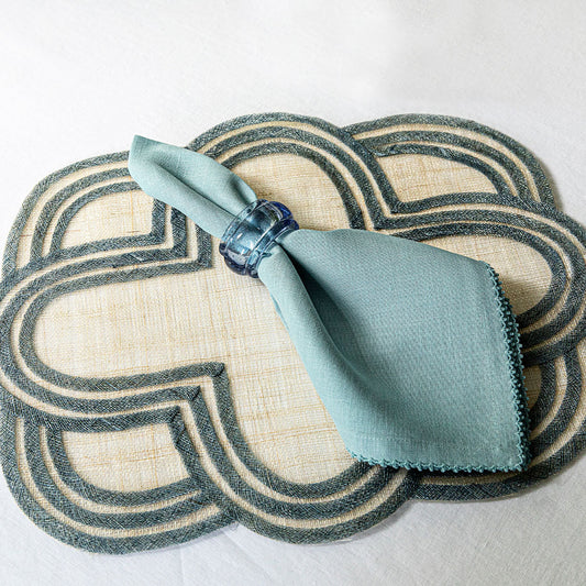 Juliska- Scallop Stripe Placemat Set/4 Chambray