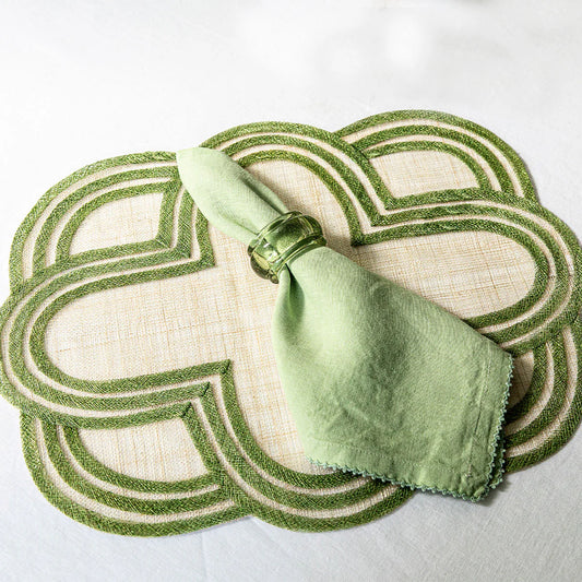 Juliska- Scallop Stripe Placemat Set/4 Seagrass