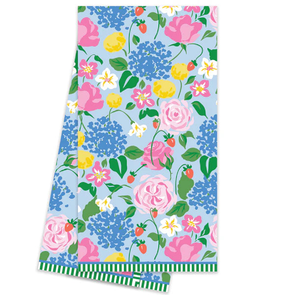 WH Hostess-Tea Towel floral stripe