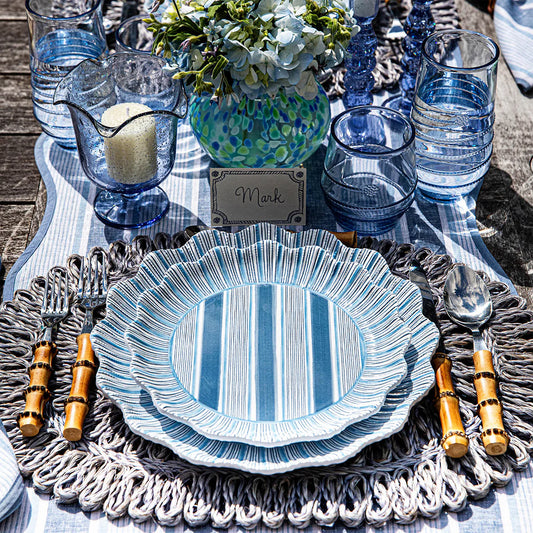 Juliska- Straw Loop Oval Placemat Set/4 Chambray