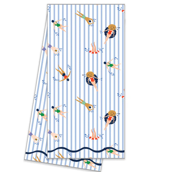 WH Hostess-Tea Towel floral stripe