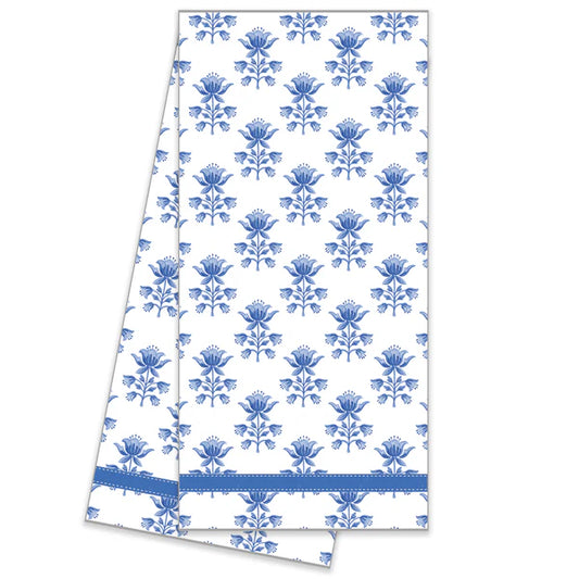WH Hostess-Tulip Block Print Tea Towel