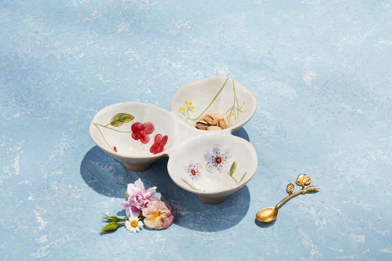 Mudpie Flower Triple Tidbit Set