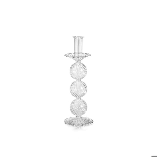 Zodax-San Marco Swirl Glass Taper Holder 10.25"